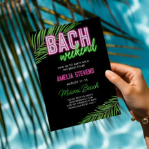Neon Green & Pink Tropical Bachelorette Wochenende
