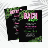 Neon Green & Pink Tropical Bachelorette Wochenende Einladung