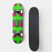 Neon Green Preppy Skateboard Simulated Red Gray (Vorne)