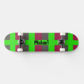Neon Green Preppy Skateboard Simulated Red Gray (Horizontal)