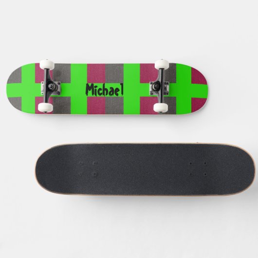 Neon Green Preppy Skateboard Simulated Red Gray (Horizontal)