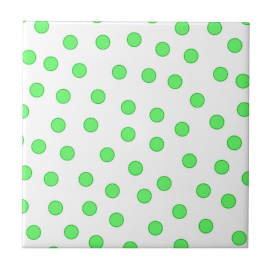 Neon Green Punkt Pattern Fliese (Vorderseite)