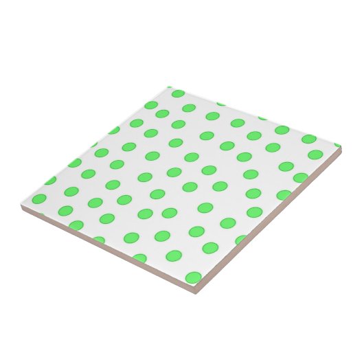Neon Green Punkt Pattern Fliese (Seite)