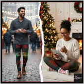 Neon Green Red Plaid Buffalo Grunge Leggings