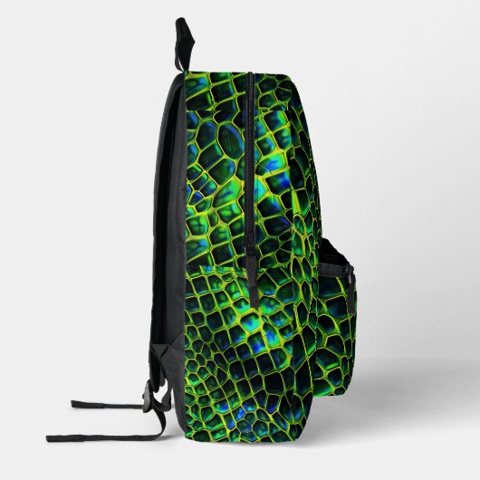Neon Green Reptile Snake Monogram Bedruckter Rucksack (Links)
