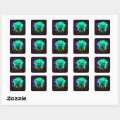 Neon Green Rose Quadratischer Aufkleber (Blatt)