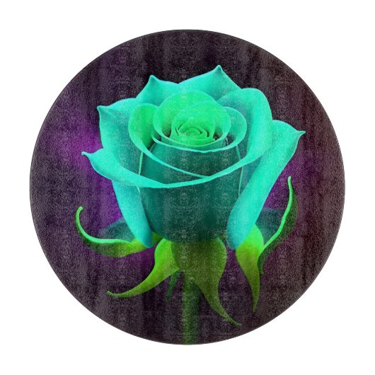 Neon Green Rose Schneidebrett (Vorderseite)