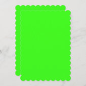 Neon Green Scalloped Einladung (Vorne/Hinten)