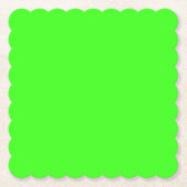 Neon Green Scalloped Square Untersetzer (Vorderseite)