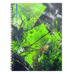 Neon Green Schwarz-weiß Urban Abstrakt Notizblock