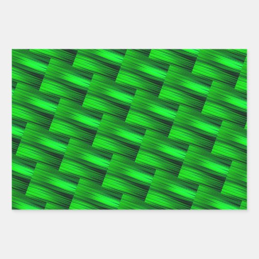 Neon Green Sci-Fi Futuristic Abstrakt St Patrick's Geschenkpapier Set (Vorderseite 3)