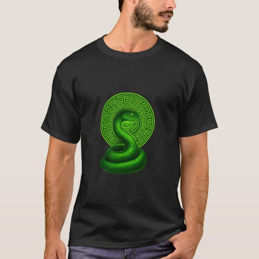 Neon Green Serpent Mandala T-Shirt (Vorderseite)