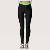 Neon Green Side Stripe Black Leggings Choose Color (Vorderseite)