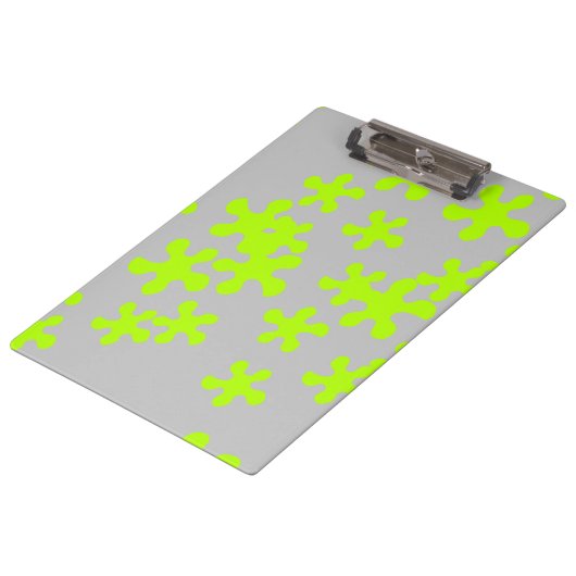 Neon Green Slime Graue Kinder Spaß Klemmbrett (Schrägansicht)