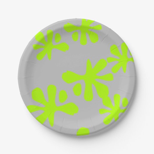 Neon Green Slime graue lustige Kinder Party Pappteller (Vorderseite)
