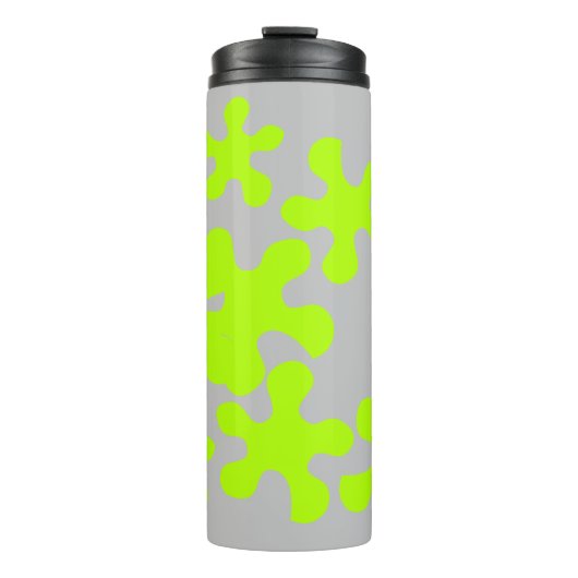 Neon Green Slime Grauspass Thermosbecher (Vorderseite)