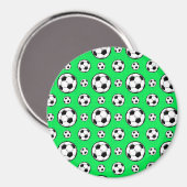 Neon Green Soccer Ball Muster Magnet (Vorderseite/Rückseite)