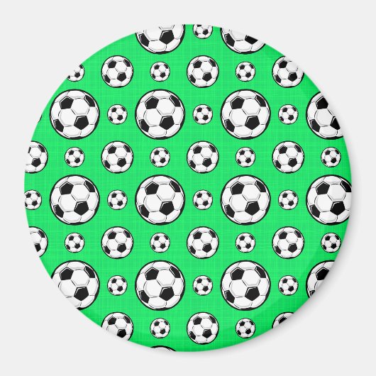 Neon Green Soccer Ball Muster Magnet (Vorne)
