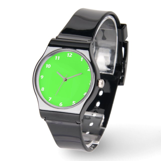 Neon Green Solid Color Armbanduhr (Winkel)