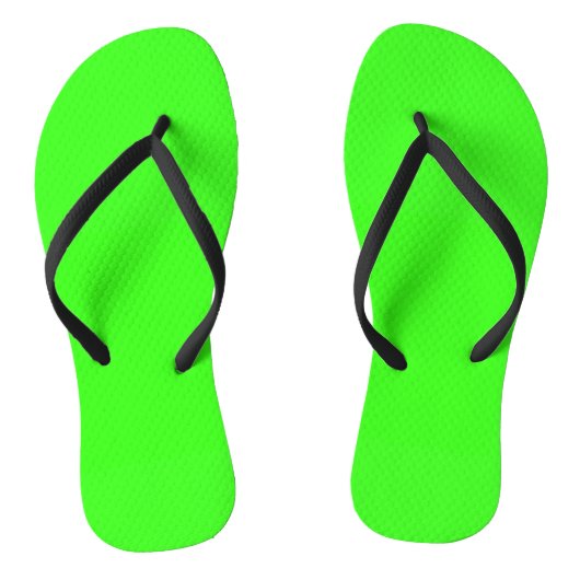Neon Green Solid Color Badesandalen (Fußbett)