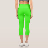 Neon Green Solid Color Capri Leggings (Rückseite)