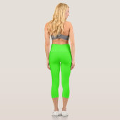 Neon Green Solid Color Capri Leggings (Rückseite)