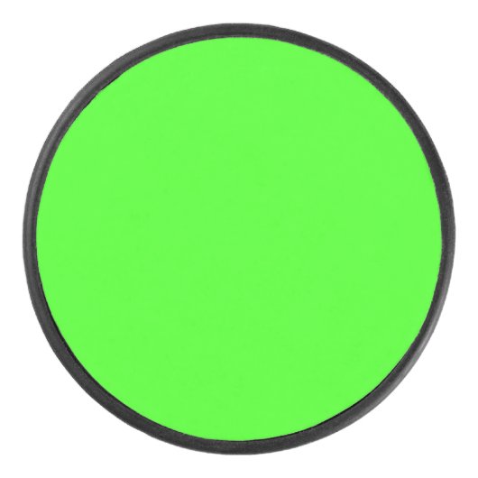 Neon Green Solid Color | Classic Eishockey Puck (Vorderseite)