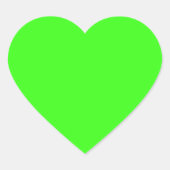 Neon Green Solid Color | Classic Herz-Aufkleber (Vorderseite)