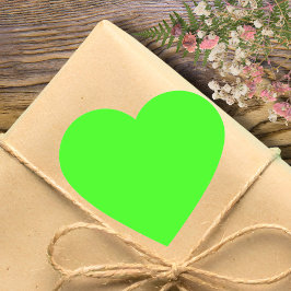 Neon Green Solid Color | Classic Herz-Aufkleber