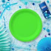 Neon Green Solid Color | Classic Pappteller (Party)