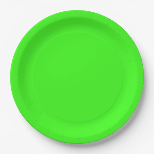 Neon Green Solid Color | Classic Pappteller (Vorderseite)