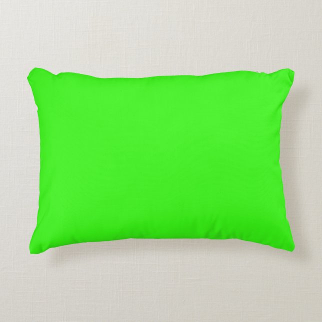 Neon Green Solid Color Dekokissen (Vorderseite)