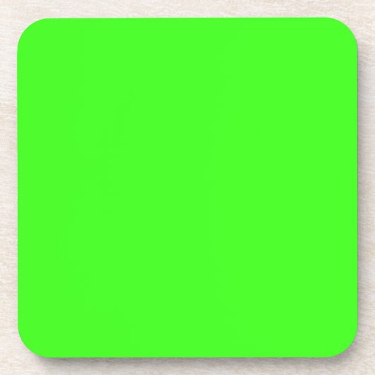 Neon Green Solid Color Getränkeuntersetzer (Vorderseite)
