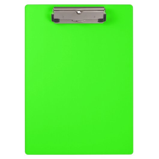 Neon Green Solid Color Klemmbrett (Vorderseite)