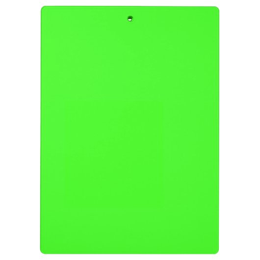 Neon Green Solid Color Klemmbrett (Rückseite)