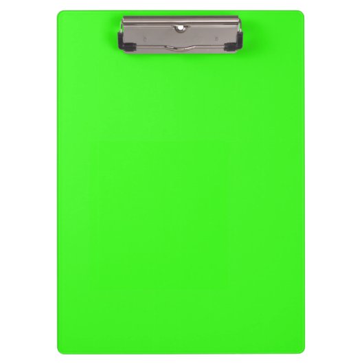 Neon Green Solid Color Klemmbrett (Vorderseite)