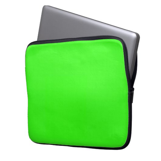 Neon Green Solid Color Laptopschutzhülle (Vorderseite Links)