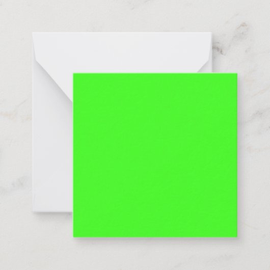 Neon Green Solid Color Mitteilungskarte (Vorderseite)
