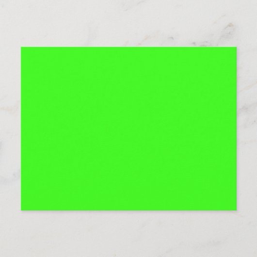 Neon Green Solid Color Postkarte (Vorderseite)