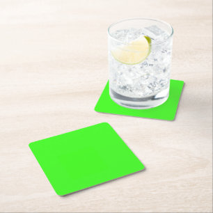Neon Green Solid Color Rechteckiger Pappuntersetzer