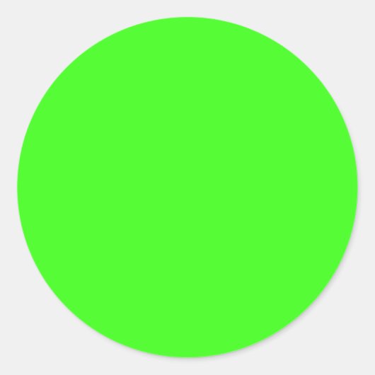 Neon Green Solid Color Runder Aufkleber (Vorderseite)