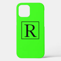 Neon Green Solid farbenfrohe, helle Monogramm-Init