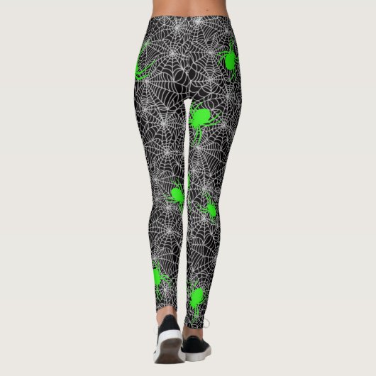Neon Green Spider and Web Leggings (Rückseite)