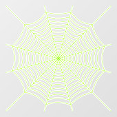 Neon Green Spinne Web Halloween Dekoration Fensteraufkleber (Blatt)