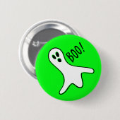 Neon Green Spooky Boo Ghost kids Halloween-Kostüm Button (Vorne & Hinten)