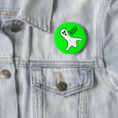 Neon Green Spooky Boo Ghost kids Halloween-Kostüm Button (Beispiel)