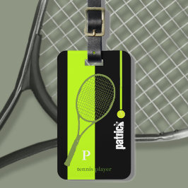 Neon Green Sport Tennis personalisiert Gepäckanhänger