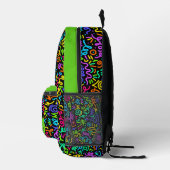 Neon Green Squiggle Monogram Bedruckter Rucksack (Rechts)