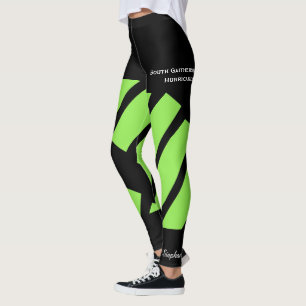 Neon Green Team/Club Leggings mit Fake Shorts
