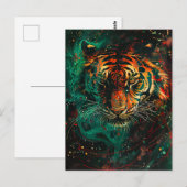 Neon Green Tiger Light Trails Postkarte (Vorne/Hinten)